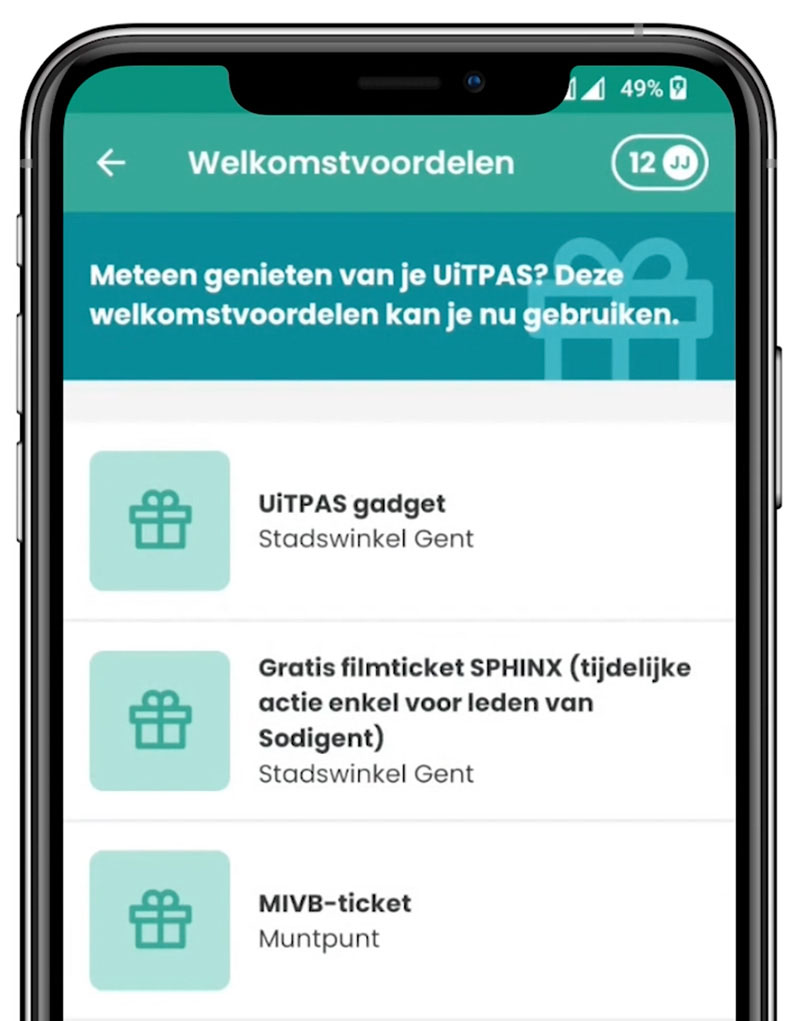 UiTPAS app tonen