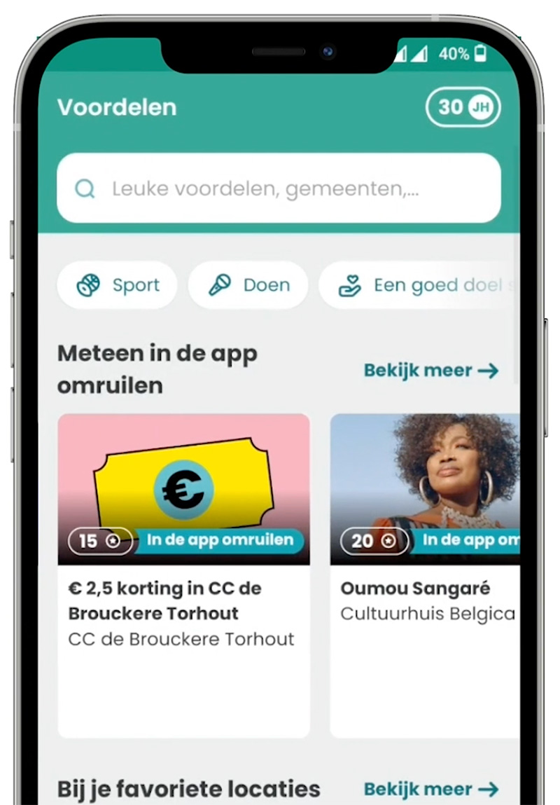 Kaart in de app